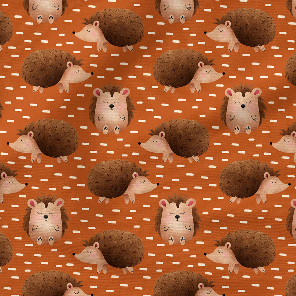 Hedgehog (Orange) | Animals, Seasonal Fabric Design | Krystal Winn Design